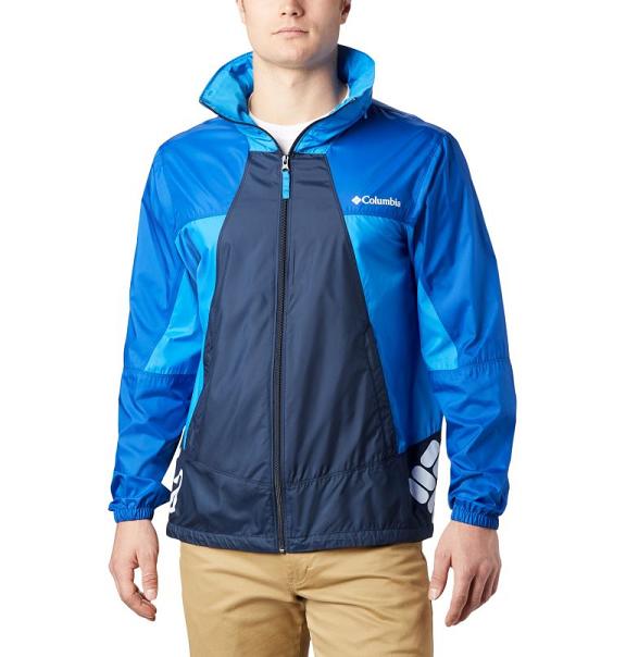 Columbia Point Park Windbreaker Navy Azul Blue For Men's NZ42173 New Zealand